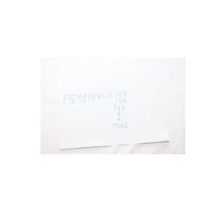 Handwritten note on paper with measurements and text, on a white background.