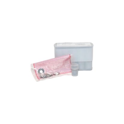 Corrosion testing kit with metal samples and chemicals for analysis.
